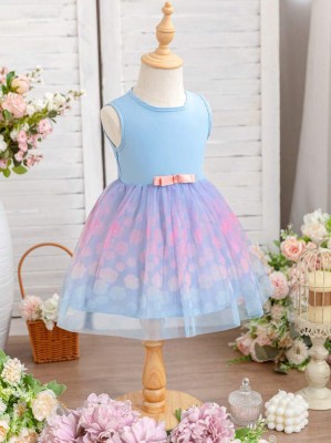 Niebieska sukienka kokarda (9-12M)