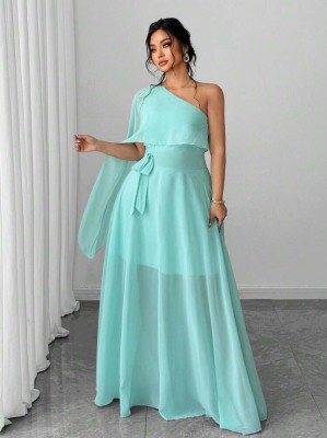 Miętowa sukienka maxi (4XL)