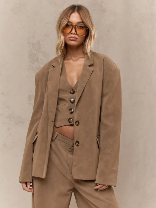 Brązowa marynarka oversize (XL)