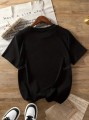 Czarny t-shirt nadruk (S)