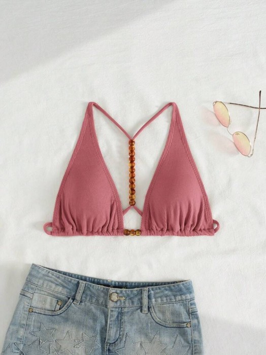 Różowy biustonosz kąpielowy (M)