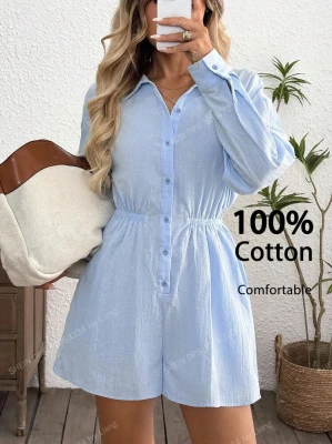 Niebieski kombinezon kołnierz (M)