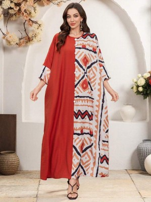 Dwukolorowa sukienka wzór (M)