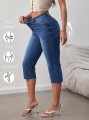 Niebieskie jeansy rybaczki (M)