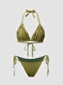 Oliwkowe bikini kąpielowe (L)
