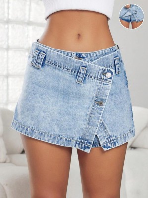 Niebieskie jeansowe szorty spódnica 2w1 (27)