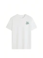 Biały t-shirt nadruk (M)