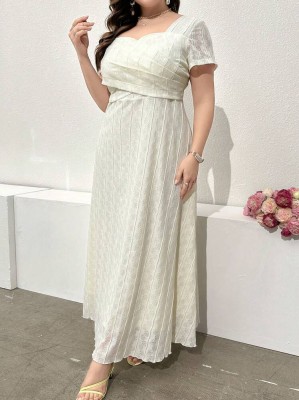 Sukienka ecru krótkie rękawy (1XL)