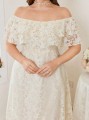 Ecru elegancka sukienka hiszpanka (2XL)