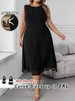 Czarna elastyczna sukienka (5XL)