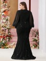 Czarna sukienka maxi cekiny (4XL)