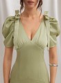 Satynowa sukienka v neck (XS)