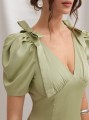 Satynowa sukienka v neck (XS)