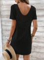 Czarna sukienka mini v neck (S)