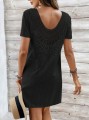 Czarna sukienka mini v neck (S)