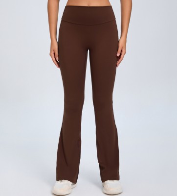 Brązowe legginsy dzwony kieszenie (M)