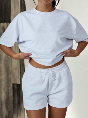 Szary melanżowy komplet (M)