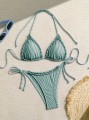 Dwukolorowe bikini kąpielowe paski (S)