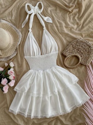 Biała sukienka kombinezon 2w1 (XS)