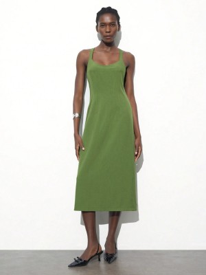 Zielona sukienka midi (M)