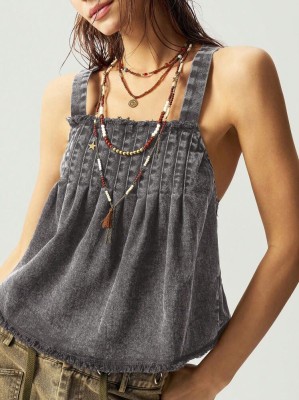 Jeansowy top zamek (S)