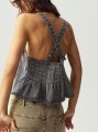 Jeansowy top zamek (S)