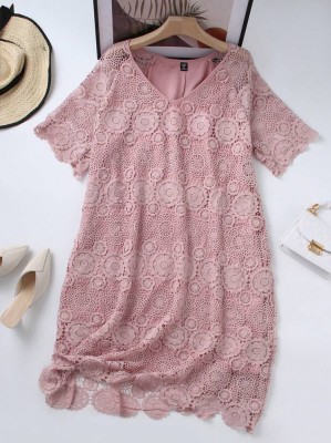 Różowa sukienka v neck (4XL)