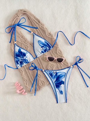 Białe bikini kąpielowe wzór (S)