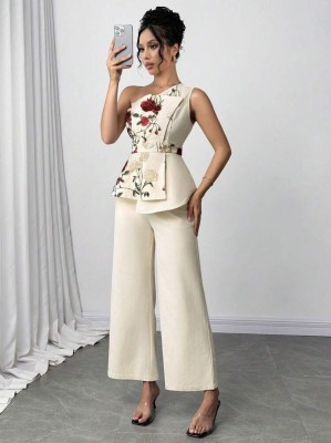 Beżowy komplet spodnie bluzka (L)