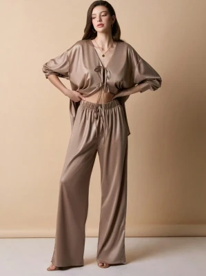 Beżowy dwuczęściowy zestaw (S)