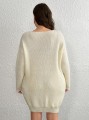 Dzianinowa sukienka mini v neck (1XL)