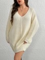 Dzianinowa sukienka mini v neck (1XL)