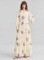 Żółta sukienka maxi kwiaty (M)