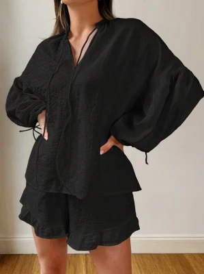 Czarny dwuczęściowy komplet (S)