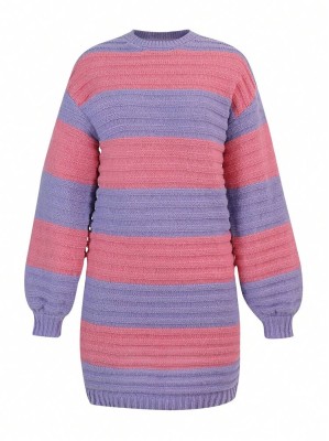 Dwukolorowa dzianinowa sukienka (13L)