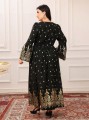 Czarna sukienka maxi wzór (3XL)