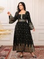Czarna sukienka maxi wzór (3XL)