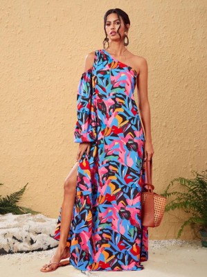 Wzorzysta sukienka maxi (S)