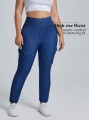 Ciemnoniebieskie legginsy kieszenie (3XL)