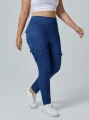 Ciemnoniebieskie legginsy kieszenie (3XL)