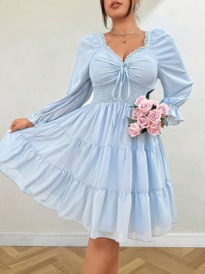 Szyfonowa sukienka niebieska (3XL)