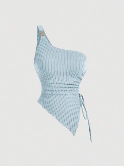 Niebieski asymetryczny top (XS)