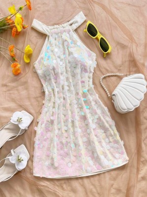 Cekinowa sukienka bez rękawów (M)