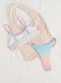 Kolorowe bikini kąpielowe ombre (L)