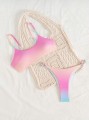 Kolorowe bikini kąpielowe ombre (L)