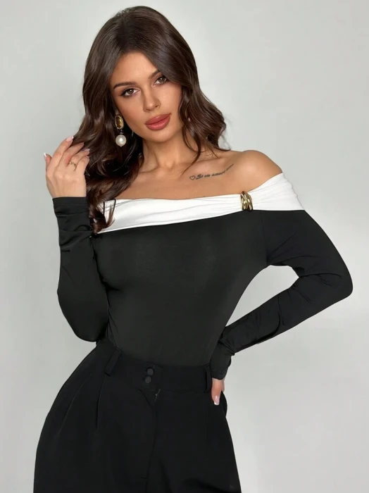 Czarne body off shoulder (L)