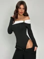 Czarne body off shoulder (L)