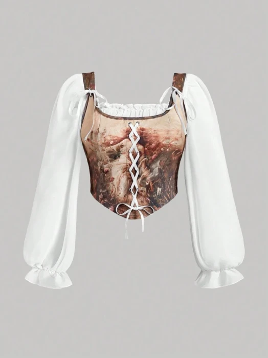 Asymetryczny top długi rękaw (3XL)
