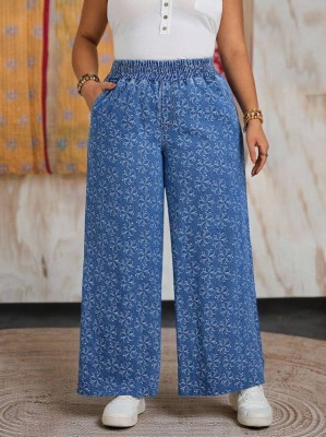 Niebieskie proste jeansy wzór (2XL)