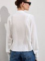 Biała koszula v neck długie rękawy (S)